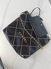 Chanel AS4486 22 black leather gold line bag - 5