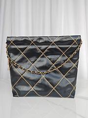 Chanel AS4486 22 black leather gold line bag - 2