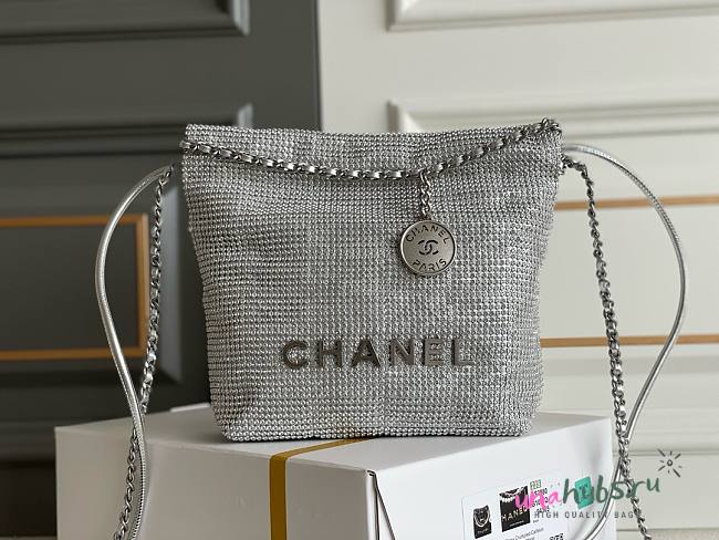 Chanel mini 22 silver handbag - 1