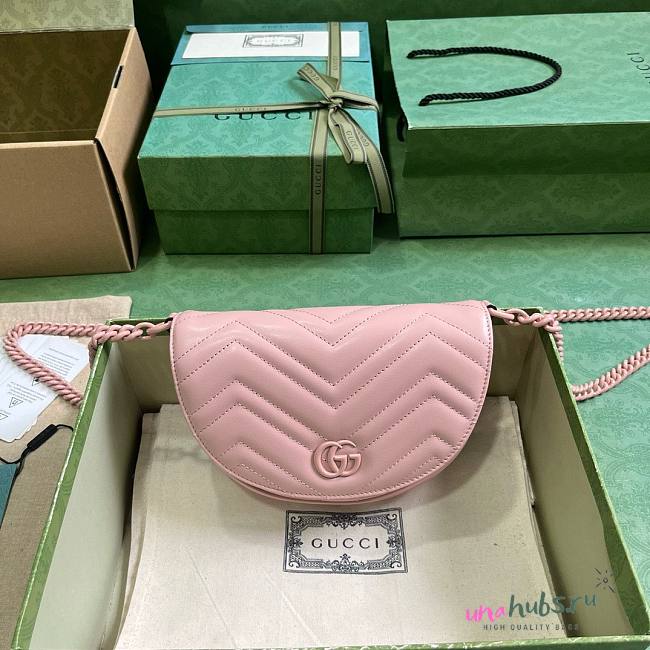 Gucci GG Marmont Matelassé Chain Pink Bag - 1