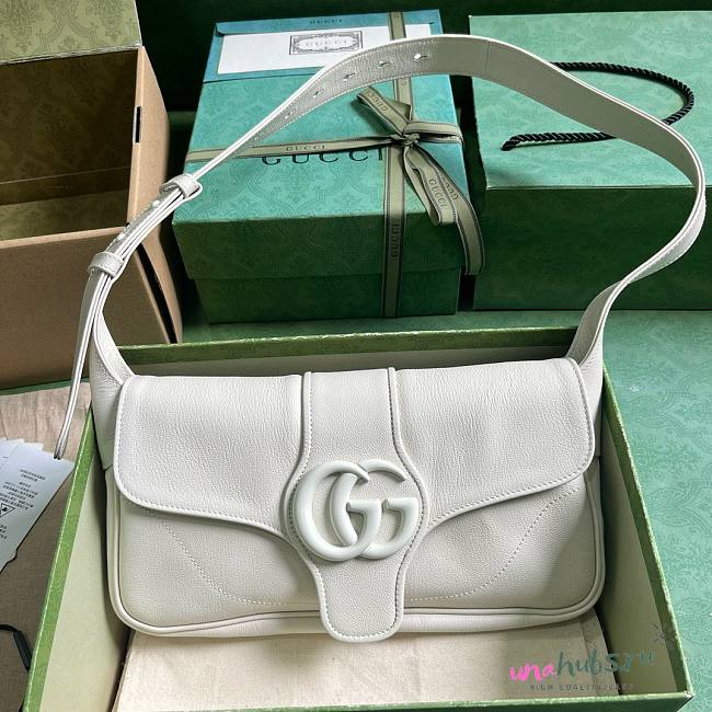 Gucci Small Aphrodite White Leather Shoulder Bag - 1