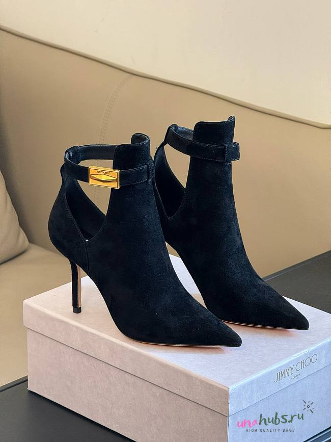 Jimmy Choo Nell Black Suede Ankle Boot - 1