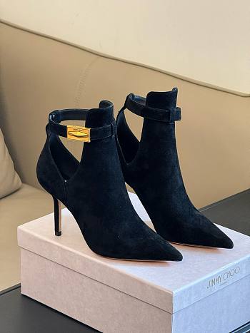 Jimmy Choo Nell Black Suede Ankle Boot