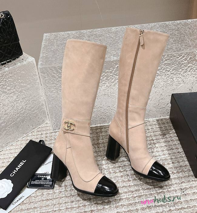 Chanel beige high boots - 1