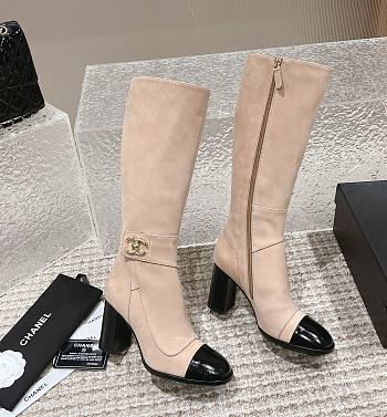 Chanel beige high boots