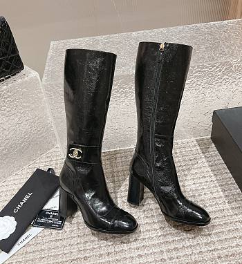 Chanel black high boots