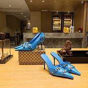 Balenciaga blue buckled heels / mules - 1