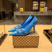 Balenciaga blue buckled heels / mules - 6