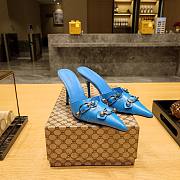 Balenciaga blue buckled heels / mules - 4