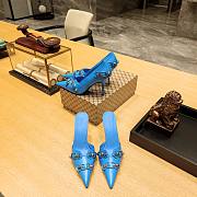 Balenciaga blue buckled heels / mules - 2