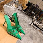 Balenciaga green buckled heels / mules - 6