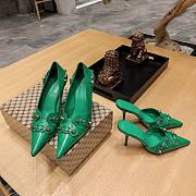 Balenciaga green buckled heels / mules - 5