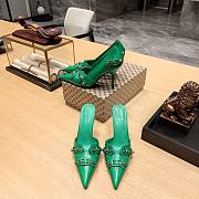 Balenciaga green buckled heels / mules - 3