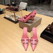 Balenciaga hot pink buckled heels / mules - 5