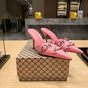 Balenciaga hot pink buckled heels / mules - 3