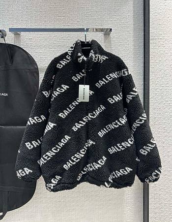 Balenciaga black fur jacket