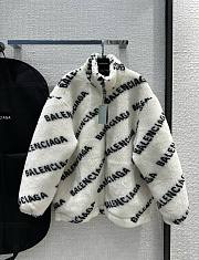 Balenciaga white fur jacket - 1