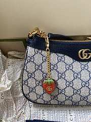 Gucci Ophidia GG small blue monogram bag - 4