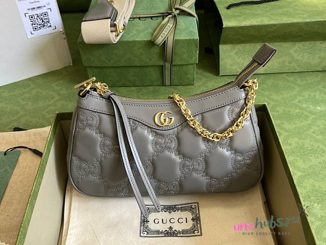 Gucci Ophidia GG small gray bag - 1