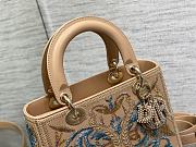 Medium Lady Dior Bag Beige Multicolor Fabric with Dior Birds Beadwork - 5