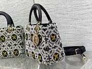 Dior Lady Black Fabric Beadwork Bag - 4