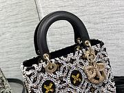 Dior Lady Black Fabric Beadwork Bag - 2