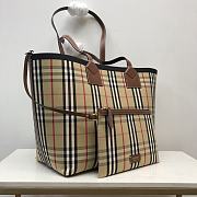 Burberry brown check tote handbag - 4