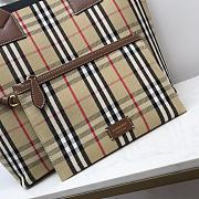 Burberry brown check tote handbag - 6