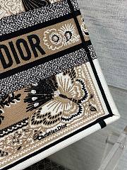 Dior Medium Book Tote Beige Multicolor Butterfly Embroidery Bag - 2