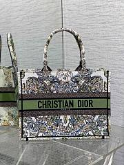 Dior Medium Book Tote Green Multicolor Butterfly Embroidery Bag - 1