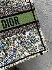 Dior Medium Book Tote Green Multicolor Butterfly Embroidery Bag - 3