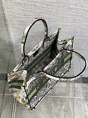 Dior Medium Book Tote Green Multicolor Butterfly Embroidery Bag - 5