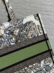 Dior Medium Book Tote Green Multicolor Butterfly Embroidery Bag - 2