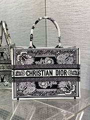 Dior Medium Book Tote Black Multicolor Butterfly Embroidery Bag - 1