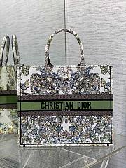 Dior Large Book Tote Green Multicolor Butterfly Embroidery Bag - 1