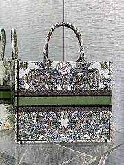 Dior Large Book Tote Green Multicolor Butterfly Embroidery Bag - 4