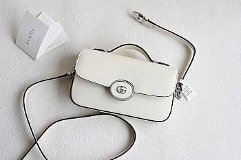 Gucci Petite Gg Mini White Leather Shoulder bag