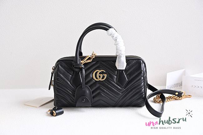 Gucci GG Matelassé small leather duffle black bag - 1