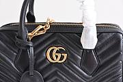 Gucci GG Matelassé small leather duffle black bag - 3