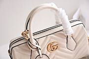 Gucci GG Matelassé small leather duffle white bag - 4