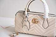 Gucci GG Matelassé small leather duffle white bag - 3