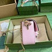 Gucci Horsebit 1955 small pink crystal hardware shoulder bag  - 2