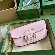 Gucci Horsebit 1955 small pink crystal hardware shoulder bag  - 5