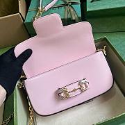 Gucci Horsebit 1955 small pink crystal hardware shoulder bag  - 6