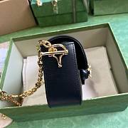 Gucci Horsebit 1955 small black crystal hardware shoulder bag - 6