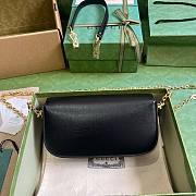 Gucci Horsebit 1955 small black crystal hardware shoulder bag - 2