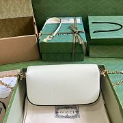 Gucci Horsebit 1955 small white crystal hardware shoulder bag - 6