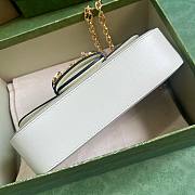 Gucci Horsebit 1955 small white crystal hardware shoulder bag - 4