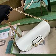 Gucci Horsebit 1955 small white crystal hardware shoulder bag - 3