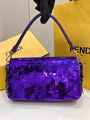 Fendi Baguette Medium Purple Sequined Bag - 2